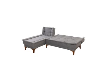 Hunterville 4-seter Venstre L-formet Sovesofa 107x225 cm i Stoff - Grå - Møbler - Sofaer - Sovesofaer - Sovesofa divan