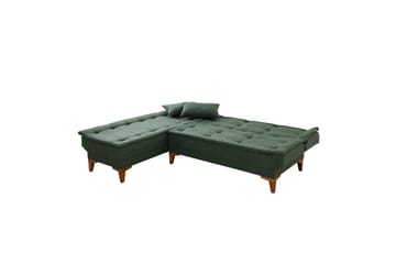 Hunterville 4-seter Venstre L-formet Sovesofa 107x225 cm i Stoff - Grønn - Møbler - Sofaer - Sovesofaer - Sovesofa divan