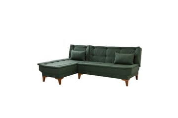 Hunterville 4-seter Venstre L-formet Sovesofa 107x225 cm i Stoff - Grønn - Møbler - Sofaer - Sovesofaer - Sovesofa divan