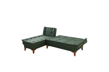 Hunterville 4-seter Venstre L-formet Sovesofa 107x225 cm i Stoff - Grønn - Møbler - Sofaer - Sovesofaer - Sovesofa divan