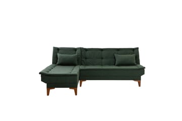 Hunterville 4-seter Venstre L-formet Sovesofa 107x225 cm i Stoff - Grønn - Møbler - Sofaer - Sovesofaer - Sovesofa divan