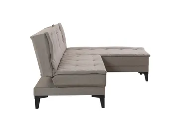 Hunterville 4-seters Høyre L-formet Sovesofa 107x225 cm i Stoff - Beige - Møbler - Sofaer - Sovesofaer - Sovesofa divan