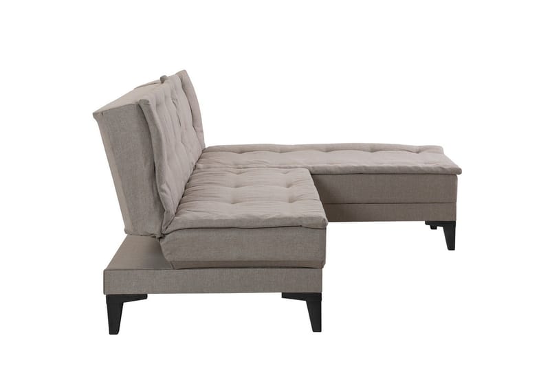 Hunterville 4-seters Høyre L-formet Sovesofa 107x225 cm i Stoff - Beige - Møbler - Sofaer - Sovesofaer - Sovesofa divan