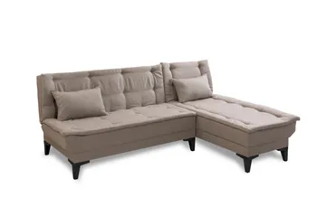 Hunterville 4-seters Høyre L-formet Sovesofa 107x225 cm i Stoff - Beige - Møbler - Sofaer - Sovesofaer - Sovesofa divan