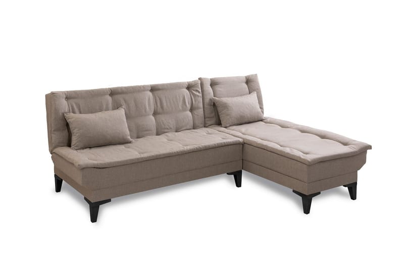 Hunterville 4-seters Høyre L-formet Sovesofa 107x225 cm i Stoff - Beige - Møbler - Sofaer - Sovesofaer - Sovesofa divan