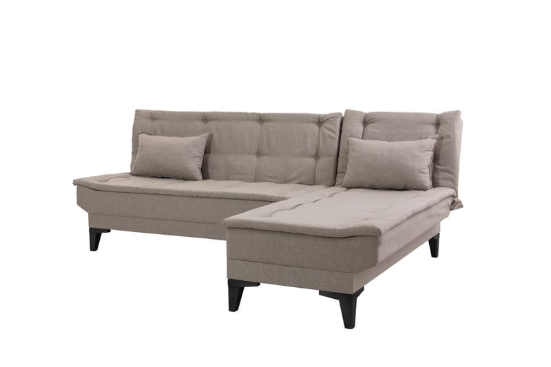 Hunterville 4-seters Høyre L-formet Sovesofa 107x225 cm i Stoff - Beige - Møbler - Sofaer - Sovesofaer - Sovesofa divan