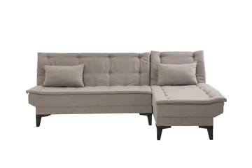 Hunterville 4-seters Høyre L-formet Sovesofa 107x225 cm i Stoff - Beige - Møbler - Sofaer - Sovesofaer - Sovesofa divan