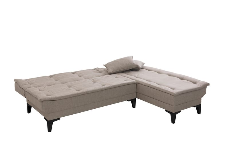 Hunterville 4-seters Høyre L-formet Sovesofa 107x225 cm i Stoff - Beige - Møbler - Sofaer - Sovesofaer - Sovesofa divan