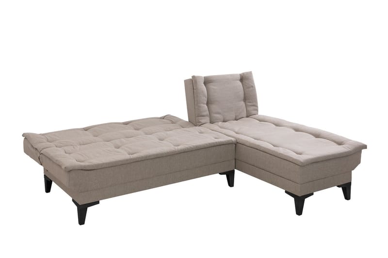 Hunterville 4-seters Høyre L-formet Sovesofa 107x225 cm i Stoff - Beige - Møbler - Sofaer - Sovesofaer - Sovesofa divan