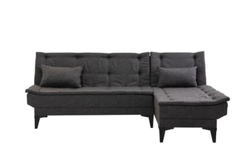 Hunterville 4-seters L-formet Sovesofa 107x225 cm i Stoff - Grå - Møbler - Sofaer - Sovesofaer - Sovesofa divan