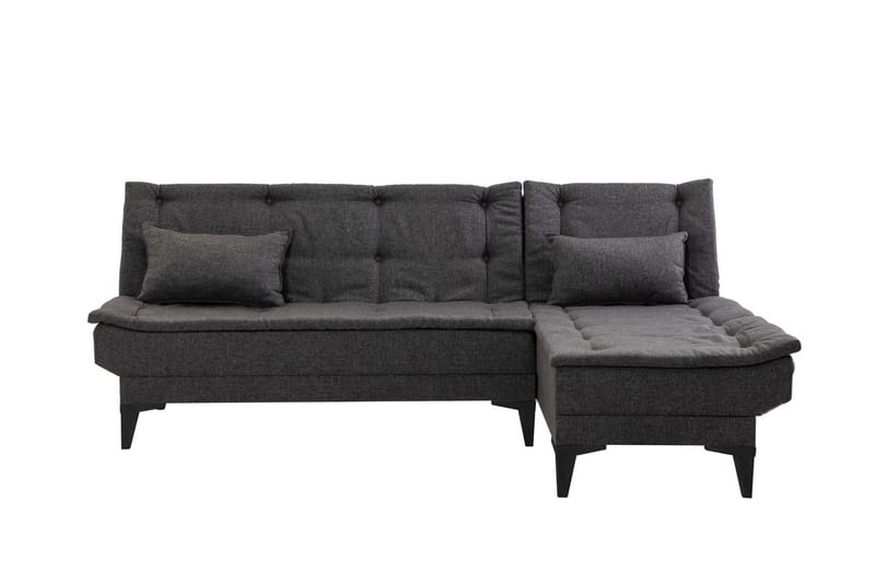 Hunterville 4-seters L-formet Sovesofa 107x225 cm i Stoff - Grå - Møbler - Sofaer - Sovesofaer - Sovesofa divan