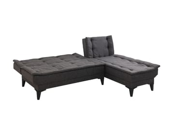 Hunterville 4-seters L-formet Sovesofa 107x225 cm i Stoff - Grå - Møbler - Sofaer - Sovesofaer - Sovesofa divan