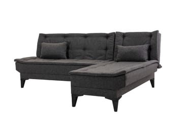 Hunterville 4-seters L-formet Sovesofa 107x225 cm i Stoff - Grå - Møbler - Sofaer - Sovesofaer - Sovesofa divan