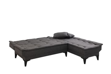 Hunterville 4-seters L-formet Sovesofa 107x225 cm i Stoff - Grå - Møbler - Sofaer - Sovesofaer - Sovesofa divan