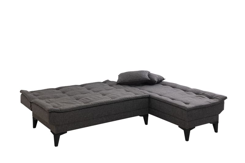 Hunterville 4-seters L-formet Sovesofa 107x225 cm i Stoff - Grå - Møbler - Sofaer - Sovesofaer - Sovesofa divan