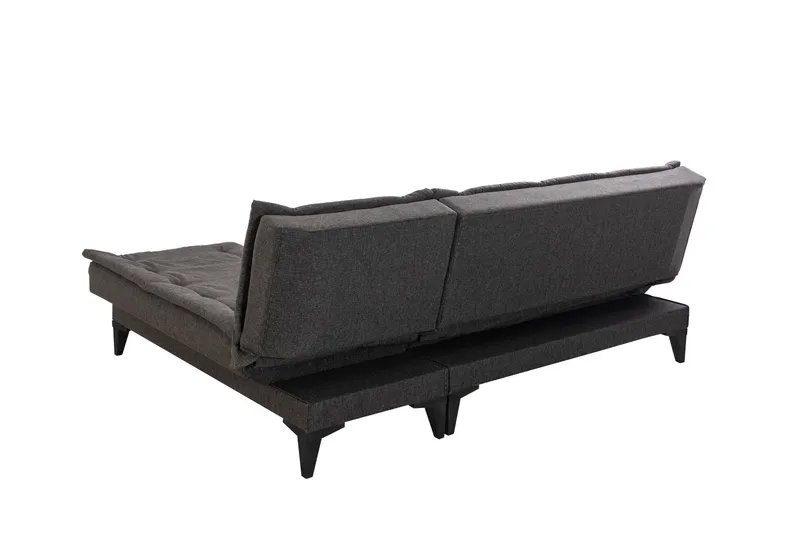 Hunterville 4-seters L-formet Sovesofa 107x225 cm i Stoff - Grå - Møbler - Sofaer - Sovesofaer - Sovesofa divan