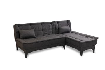 Hunterville 4-seters L-formet Sovesofa 107x225 cm i Stoff - Grå - Møbler - Sofaer - Sovesofaer - Sovesofa divan