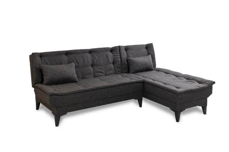 Hunterville 4-seters L-formet Sovesofa 107x225 cm i Stoff - Grå - Møbler - Sofaer - Sovesofaer - Sovesofa divan