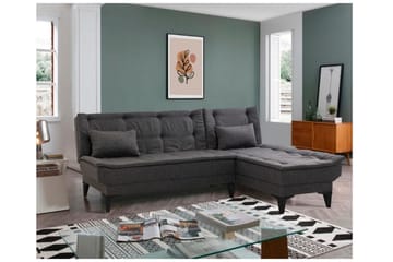 Hunterville 4-seters L-formet Sovesofa 107x225 cm i Stoff - Grå - Møbler - Sofaer - Sovesofaer - Sovesofa divan