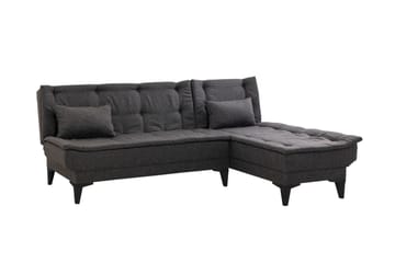 Hunterville 4-seters L-formet Sovesofa 107x225 cm i Stoff - Grå - Møbler - Sofaer - Sovesofaer - Sovesofa divan