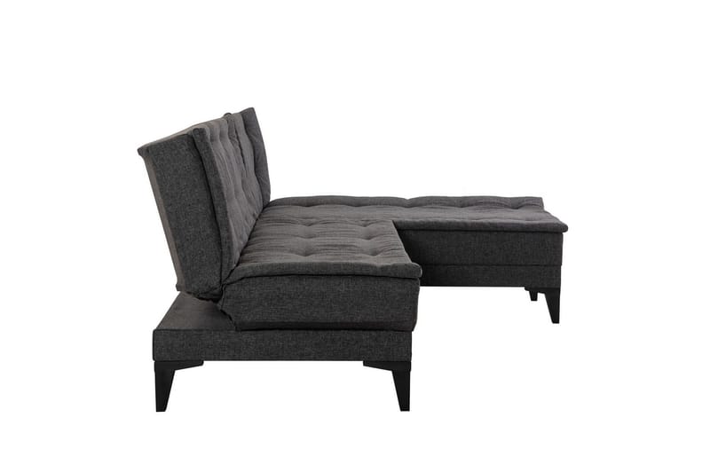 Hunterville 4-seters L-formet Sovesofa 107x225 cm i Stoff - Grå - Møbler - Sofaer - Sovesofaer - Sovesofa divan