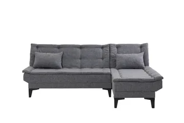 Hunterville Høyre L-formet 4-seters Sovesofa med Langsgående Sovefunksjon 107x225 cm i Stoff - Grå - Møbler - Sofaer - Sovesofaer - Sovesofa divan