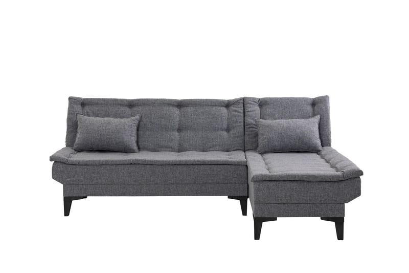 Hunterville Høyre L-formet 4-seters Sovesofa med Langsgående Sovefunksjon 107x225 cm i Stoff - Grå - Møbler - Sofaer - Sovesofaer - Sovesofa divan
