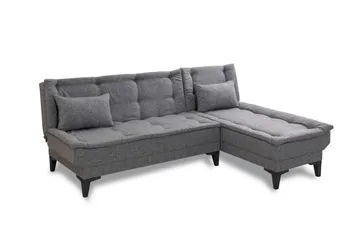 Hunterville Høyre L-formet 4-seters Sovesofa med Langsgående Sovefunksjon 107x225 cm i Stoff - Grå - Møbler - Sofaer - Sovesofaer - Sovesofa divan