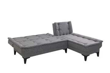 Hunterville Høyre L-formet 4-seters Sovesofa med Langsgående Sovefunksjon 107x225 cm i Stoff - Grå - Møbler - Sofaer - Sovesofaer - Sovesofa divan