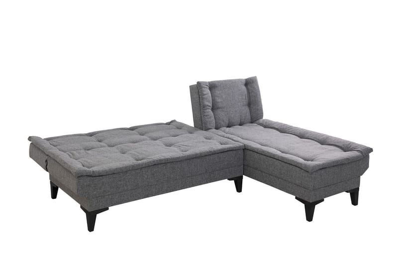 Hunterville Høyre L-formet 4-seters Sovesofa med Langsgående Sovefunksjon 107x225 cm i Stoff - Grå - Møbler - Sofaer - Sovesofaer - Sovesofa divan