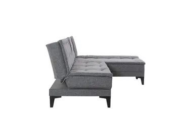 Hunterville Høyre L-formet 4-seters Sovesofa med Langsgående Sovefunksjon 107x225 cm i Stoff - Grå - Møbler - Sofaer - Sovesofaer - Sovesofa divan