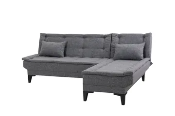 Hunterville Høyre L-formet 4-seters Sovesofa med Langsgående Sovefunksjon 107x225 cm i Stoff - Grå - Møbler - Sofaer - Sovesofaer - Sovesofa divan