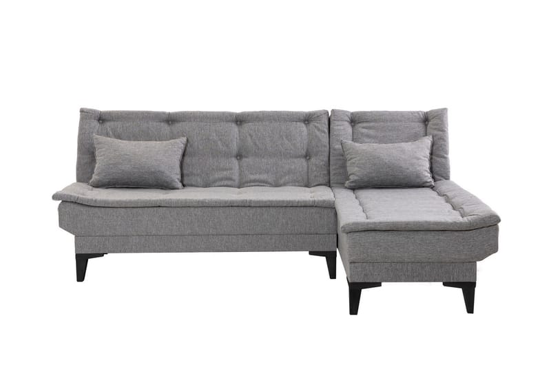 Hunterville Høyre L-formet Sovesofa 107x225 cm i Stoff - Grå - Møbler - Sofaer - Sovesofaer - Sovesofa divan