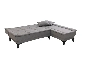 Hunterville Høyre L-formet Sovesofa 107x225 cm i Stoff - Grå - Møbler - Sofaer - Sovesofaer - Sovesofa divan