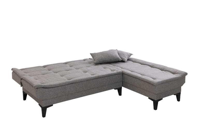Hunterville Høyre L-formet Sovesofa 107x225 cm i Stoff - Grå - Møbler - Sofaer - Sovesofaer - Sovesofa divan