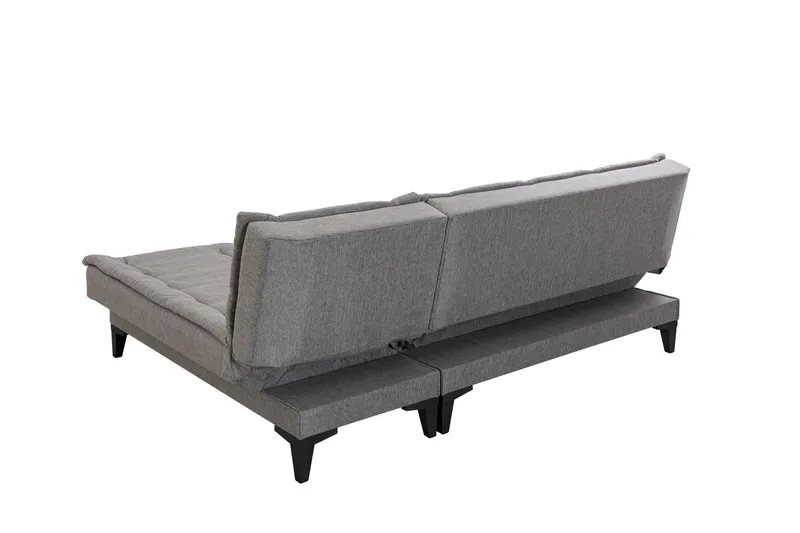 Hunterville Høyre L-formet Sovesofa 107x225 cm i Stoff - Grå - Møbler - Sofaer - Sovesofaer - Sovesofa divan