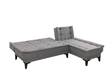 Hunterville Høyre L-formet Sovesofa 107x225 cm i Stoff - Grå - Møbler - Sofaer - Sovesofaer - Sovesofa divan