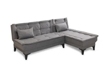 Hunterville Høyre L-formet Sovesofa 107x225 cm i Stoff - Grå - Møbler - Sofaer - Sovesofaer - Sovesofa divan