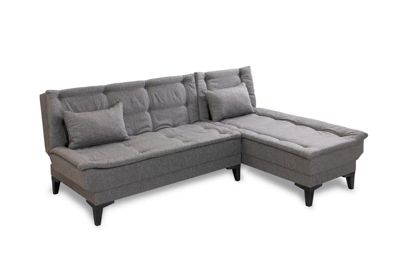 Hunterville Høyre L-formet Sovesofa 107x225 cm i Stoff - Grå - Møbler - Sofaer - Sovesofaer - Sovesofa divan