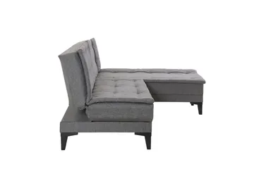 Hunterville Høyre L-formet Sovesofa 107x225 cm i Stoff - Grå - Møbler - Sofaer - Sovesofaer - Sovesofa divan