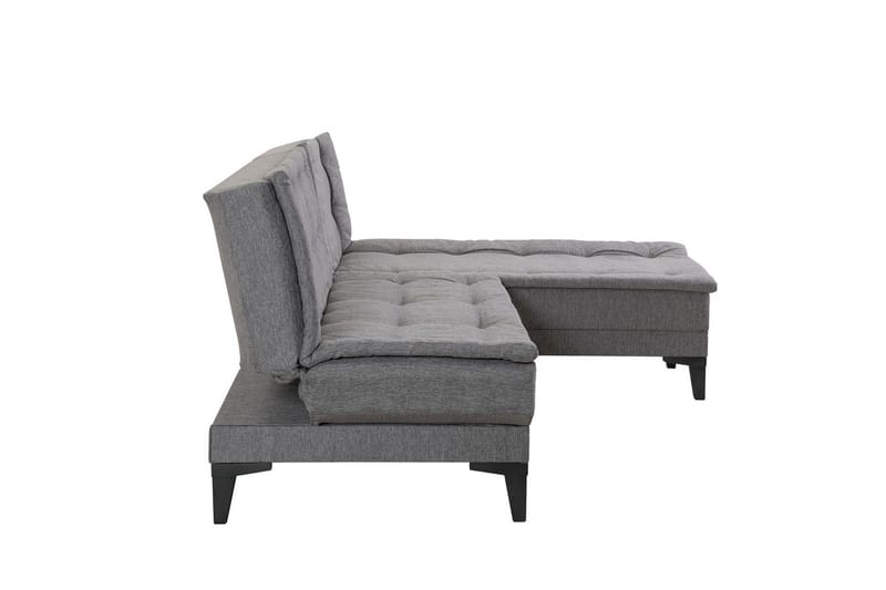 Hunterville Høyre L-formet Sovesofa 107x225 cm i Stoff - Grå - Møbler - Sofaer - Sovesofaer - Sovesofa divan
