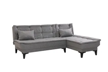 Hunterville Høyre L-formet Sovesofa 107x225 cm i Stoff - Grå - Møbler - Sofaer - Sovesofaer - Sovesofa divan