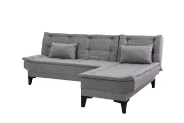 Hunterville Høyre L-formet Sovesofa 107x225 cm i Stoff - Grå - Møbler - Sofaer - Sovesofaer - Sovesofa divan
