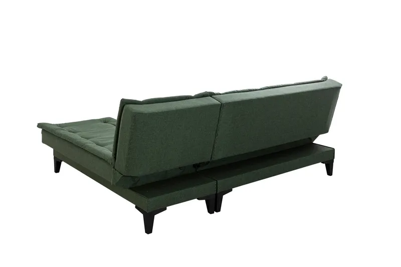 Hunterville Høyre L-formet Sovesofa 107x225 cm i Stoff - Grønn - Møbler - Sofaer - Sovesofaer - Sovesofa divan