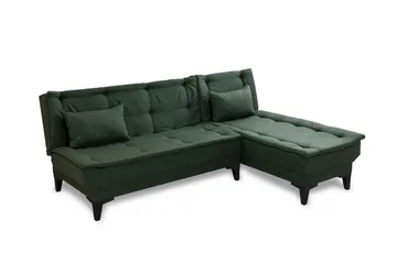 Hunterville Høyre L-formet Sovesofa 107x225 cm i Stoff - Grønn - Møbler - Sofaer - Sovesofaer - Sovesofa divan