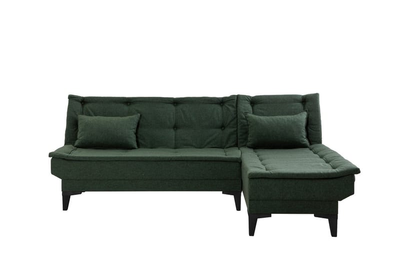 Hunterville Høyre L-formet Sovesofa 107x225 cm i Stoff - Grønn - Møbler - Sofaer - Sovesofaer - Sovesofa divan