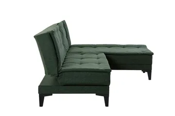 Hunterville Høyre L-formet Sovesofa 107x225 cm i Stoff - Grønn - Møbler - Sofaer - Sovesofaer - Sovesofa divan