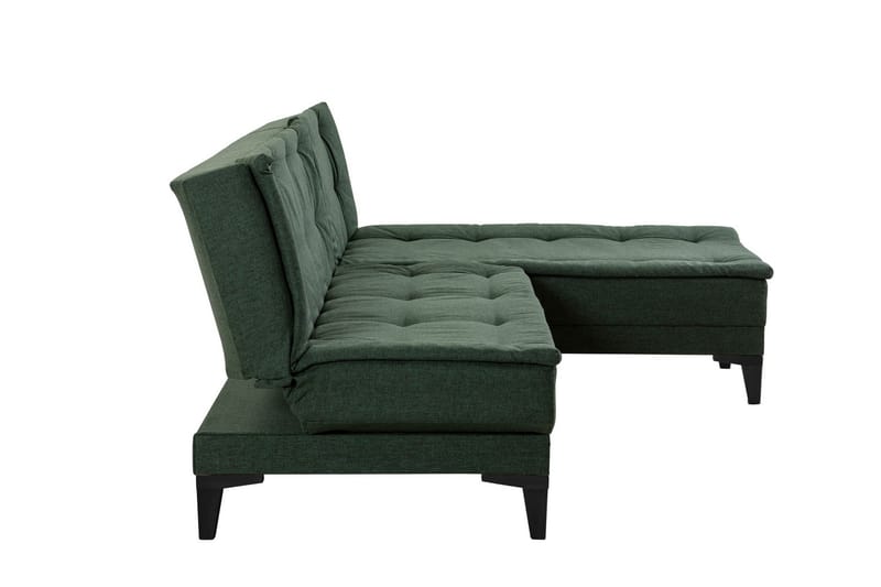 Hunterville Høyre L-formet Sovesofa 107x225 cm i Stoff - Grønn - Møbler - Sofaer - Sovesofaer - Sovesofa divan