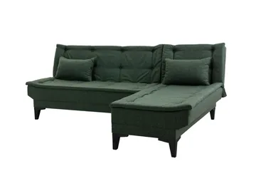 Hunterville Høyre L-formet Sovesofa 107x225 cm i Stoff - Grønn - Møbler - Sofaer - Sovesofaer - Sovesofa divan
