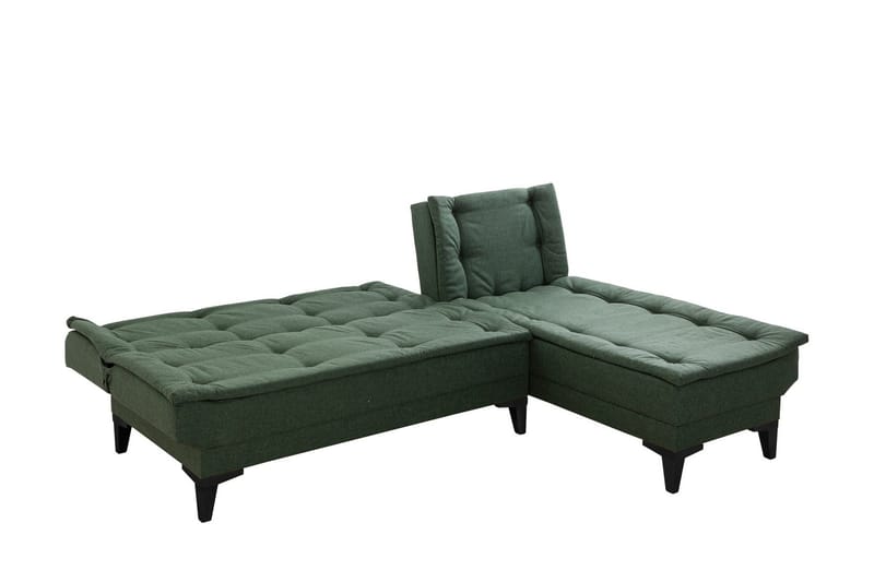 Hunterville Høyre L-formet Sovesofa 107x225 cm i Stoff - Grønn - Møbler - Sofaer - Sovesofaer - Sovesofa divan
